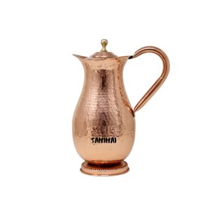 Hammered Maharaja copper jug Traditional Indian water pitcher Handcrafted copper water vessel Vintage-style copper jug Rustic copper water container Antique-inspired water pitcher Artisanal copper drinkware Premium copper water jug Maharaja-style copper jug Decorative copper water vessel Classic copper water pitcher Embossed copper drinkware Bohemian copper design Royal copper water jug Stylish copper beverage pitcher Copper kitchenware Water storage with copper Copper hydration vessel Indian-inspired drinkware Unique copper jug design