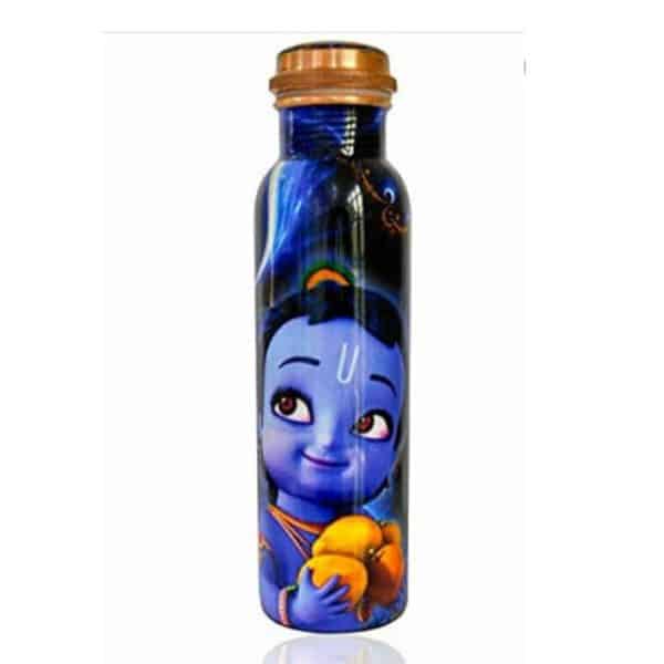Sahi Hai Meena Copper Bottle - Krishna Print: